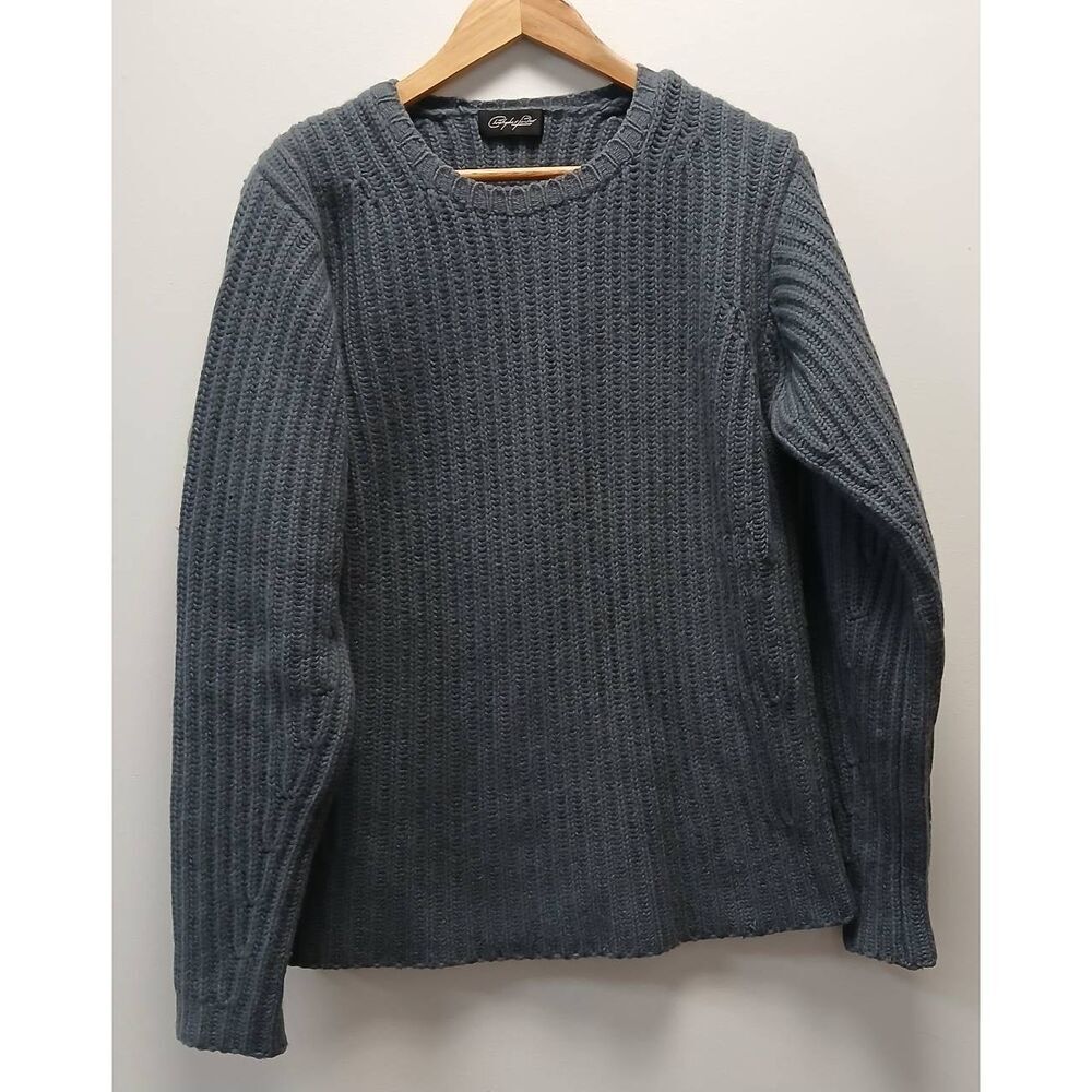 Christopher Fischer womens medium chunky thick sweater 100% cashmere gray